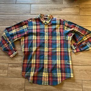 Vintage CHAPS RALPH LAUREN Mens Shirt Large Long Sleeve Colorful Plaid